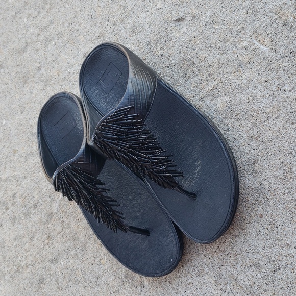 Fitflop Womens The Cha Cha Lighweight Sandals Size 8 Black Comfort - Picture 3 of 14